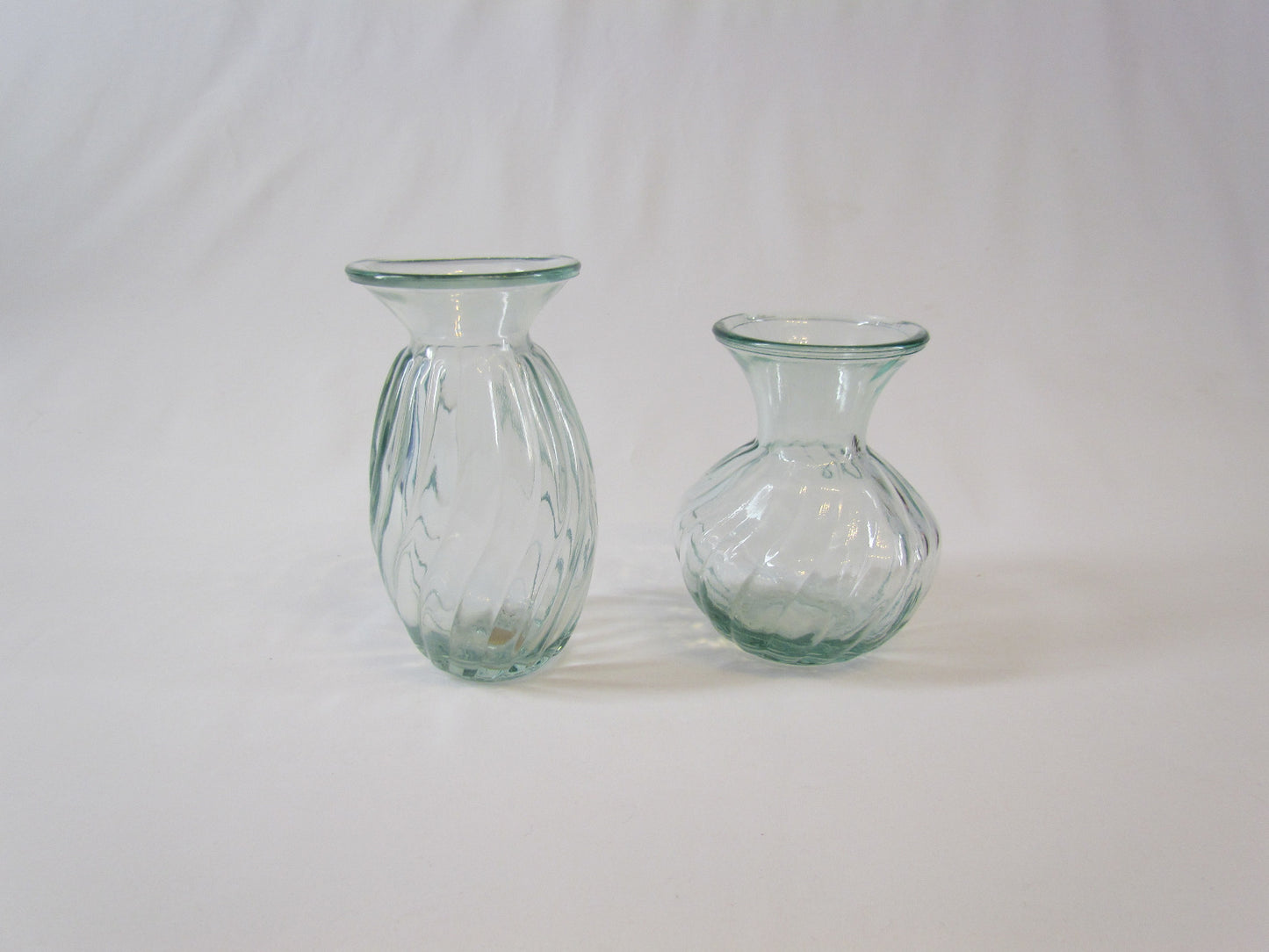 6” 100% Recycled Glass Vase – Twirling Mold – Clear