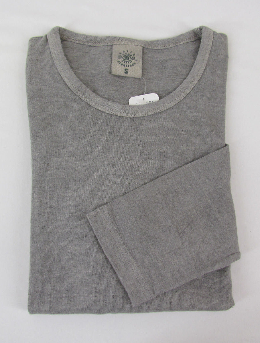 Earth Creations Long Sleeve Women's Scoop Neck Top, Blank