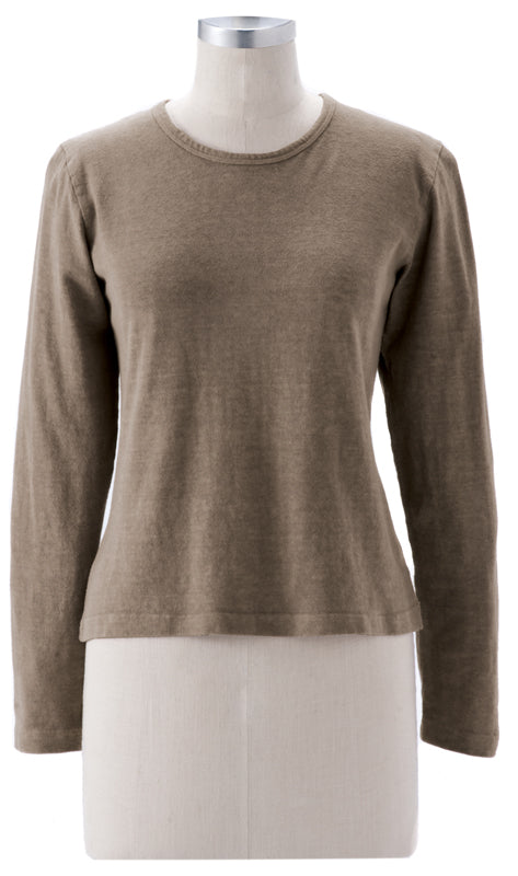 Earth Creations Long Sleeve Women's Scoop Neck Top, Blank