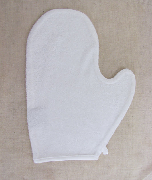 Coyuchi Baby Bath Mitt, Soft Organic Cotton, bleached naturally with hydrogen peroxide only, Terry, White
