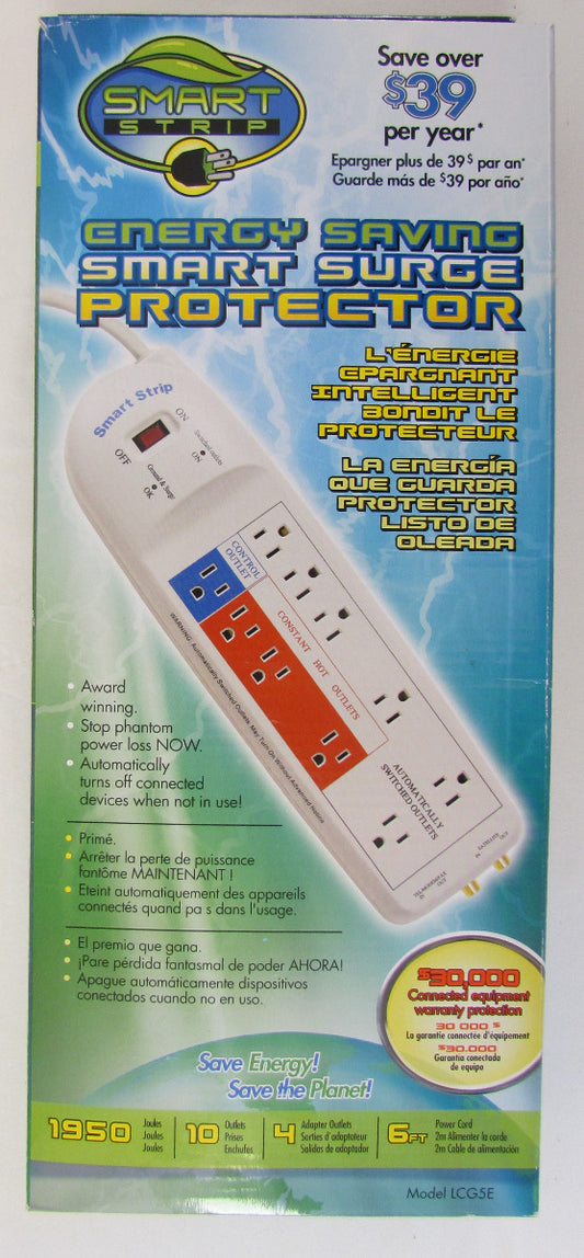 BITS Smart Strip w/Coax Connection, Energy Saving & Smart Surge Protector, 10 outlet