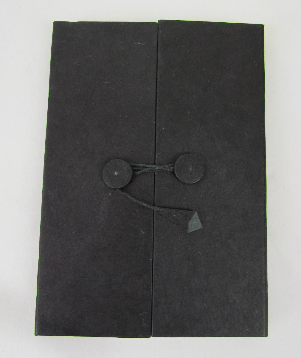 Nepalese Paper Journal enclosed in Black Cover with Two Button Closure