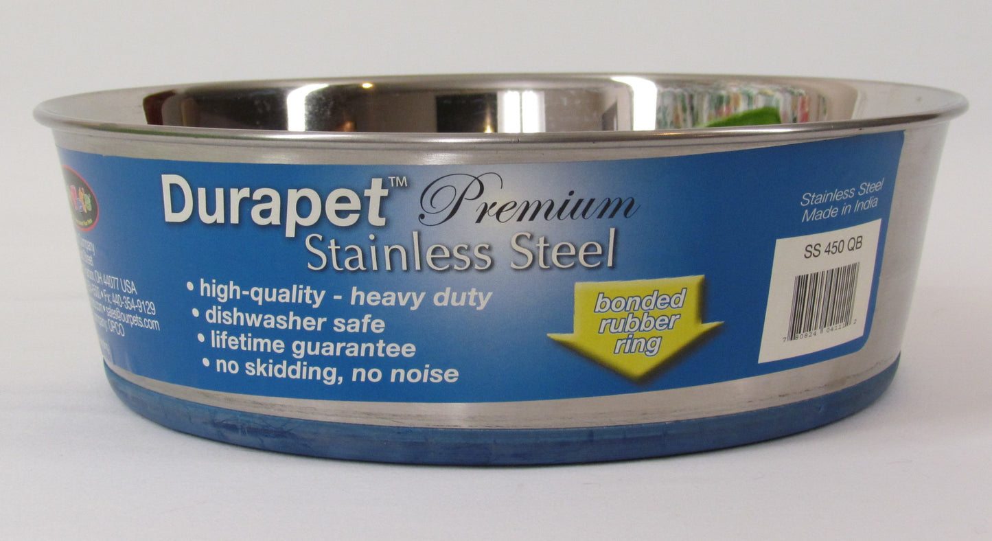 DuraPet Premium Stainless Steel Dog Dish 4-1/2 Quart
