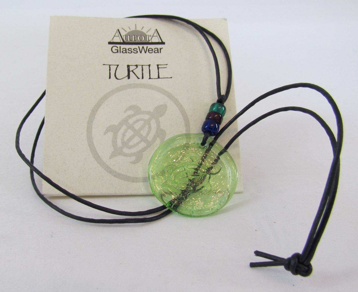 Aurora GlassWear Pendant Necklace-Turtle-Lime