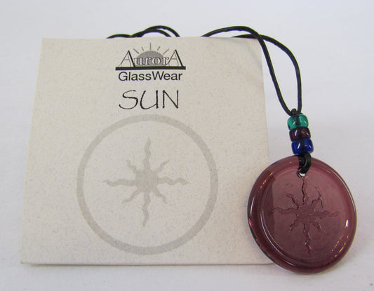 Aurora GlassWear Pendant Necklace-Sun-Amethyst