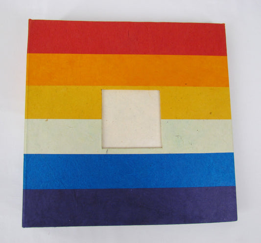 Nepalese Paper Photo Album with Acid-Free Protective Sheets, Rainbow Cover