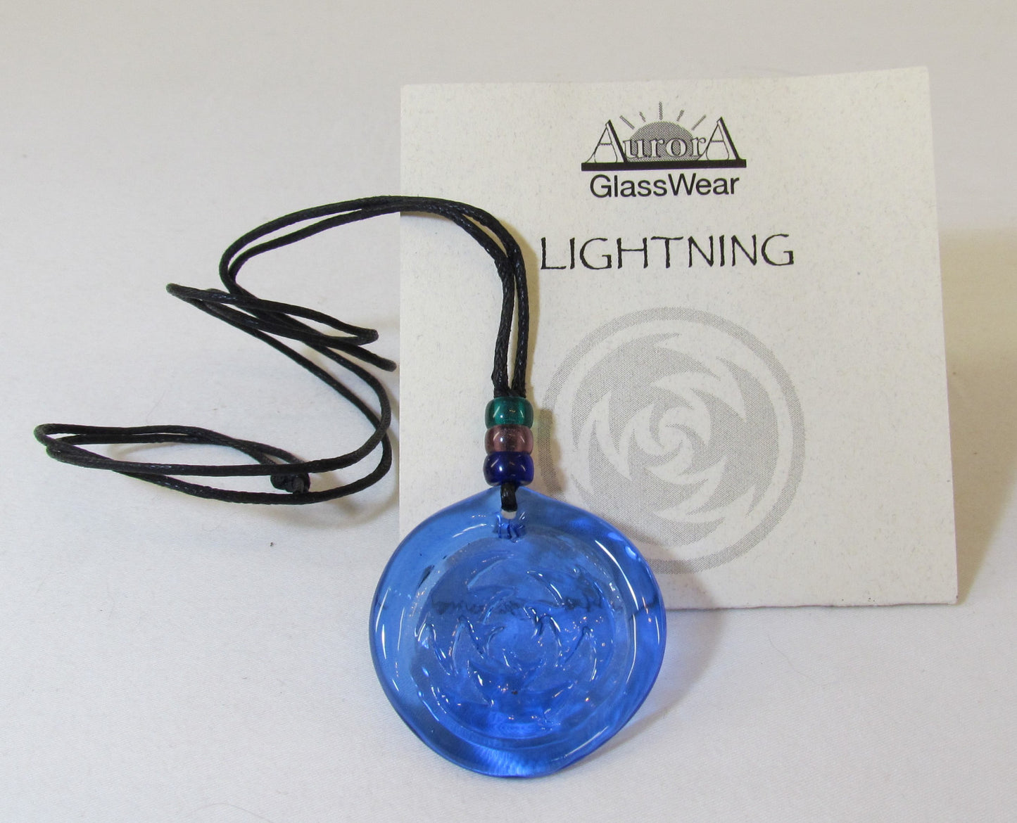 Aurora GlassWear Pendant Necklace-Lightning-Cobalt