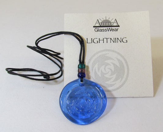 Aurora GlassWear Pendant Necklace-Lightning-Cobalt