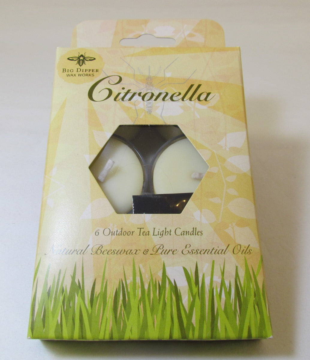 Big Dipper Citronella Outdoor Tea Light Candles, Box of 6