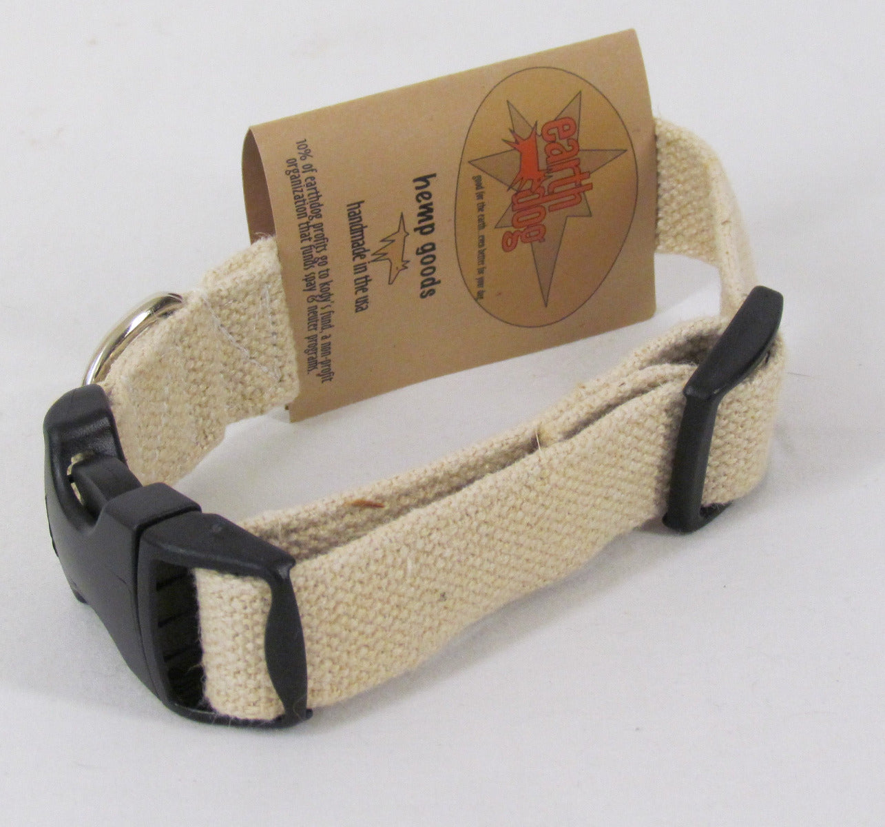 Earthdog Adjustable Hemp Pet Collars - Small 8"-14"