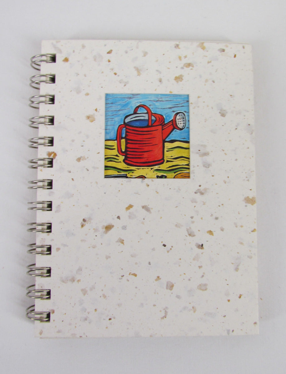 Green Field Cafe Journal, Watering Can Image, 140 Pages