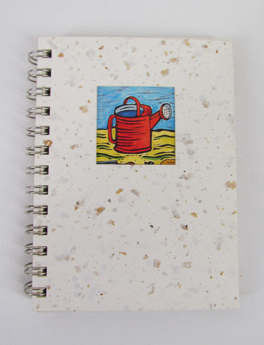Green Field Cafe Journal, Watering Can Image, 140 Pages