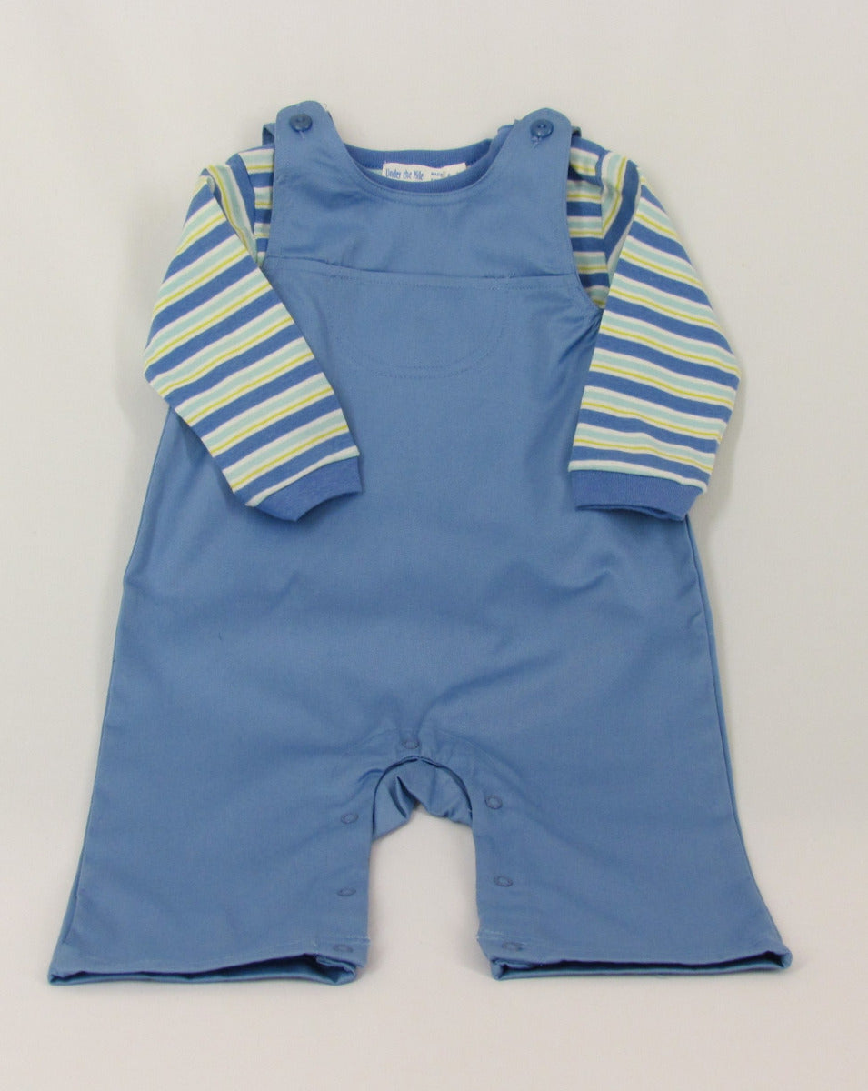 Under the Nile 2-pc Twill Overall w/ Striped Shirt