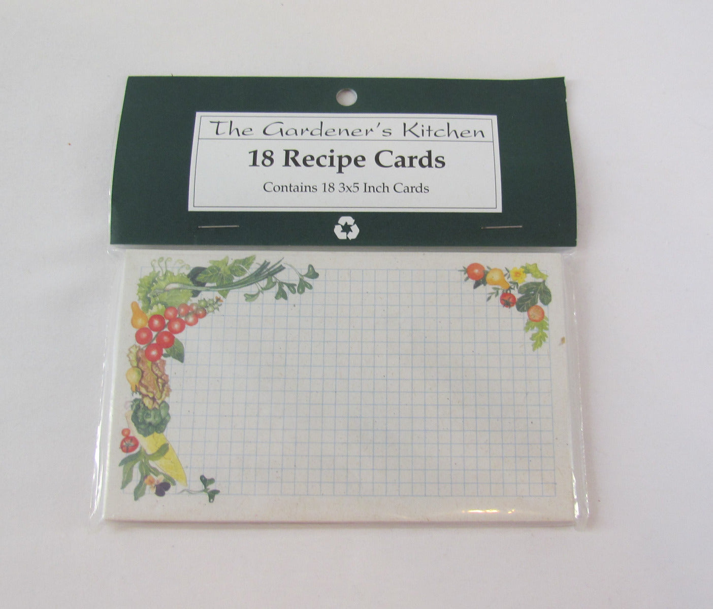 Recipe Cards 18 pack, 3x5, Recycled Card Stock, Veggie Design