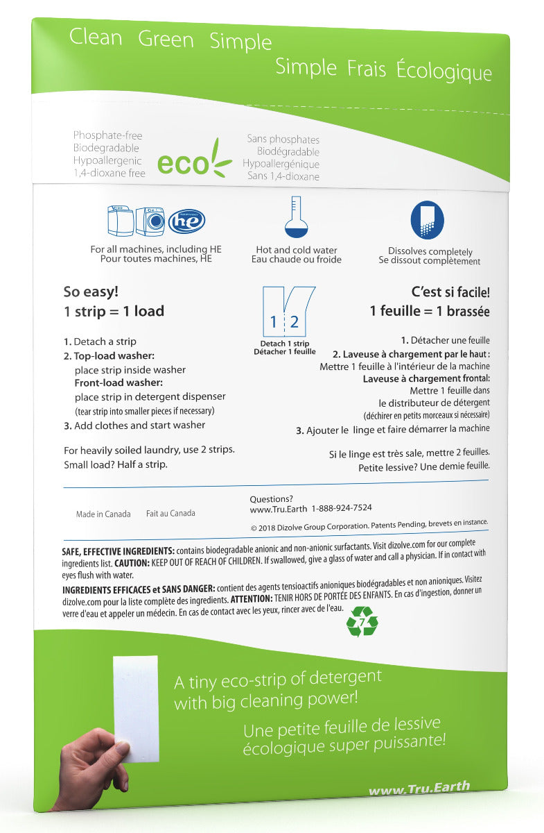 Tru Earth Eco Strip Laundry Detergent - Frangance Free