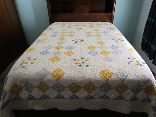 Quilt Annabelle Blue, Queen/King