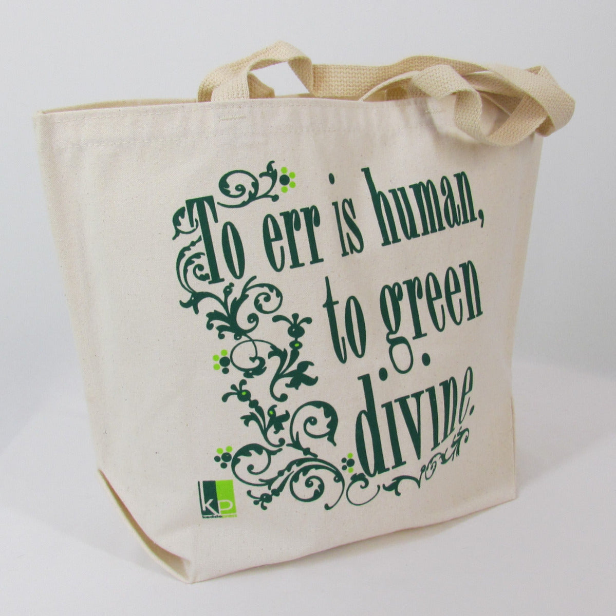 Envirotote Grocery Bag “To Err Is Human...”, Recycled Cotton & Bottles