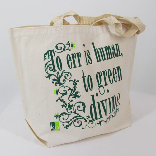 Envirotote Grocery Bag “To Err Is Human...”, Recycled Cotton & Bottles