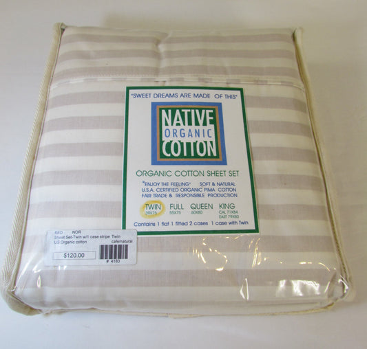 Native Organic 3 Pc Sheet Set, Natural/Natural Cafe