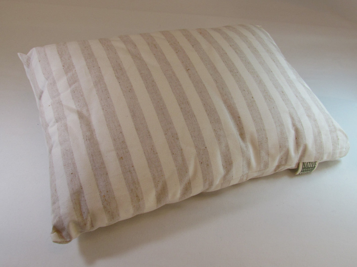 Native Organic Travel Pillow, Natural Cream/Natural Cafe Striped