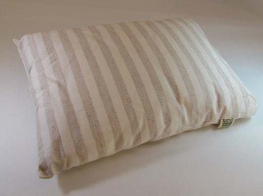 Native Organic Travel Pillow, Natural Cream/Natural Cafe Striped