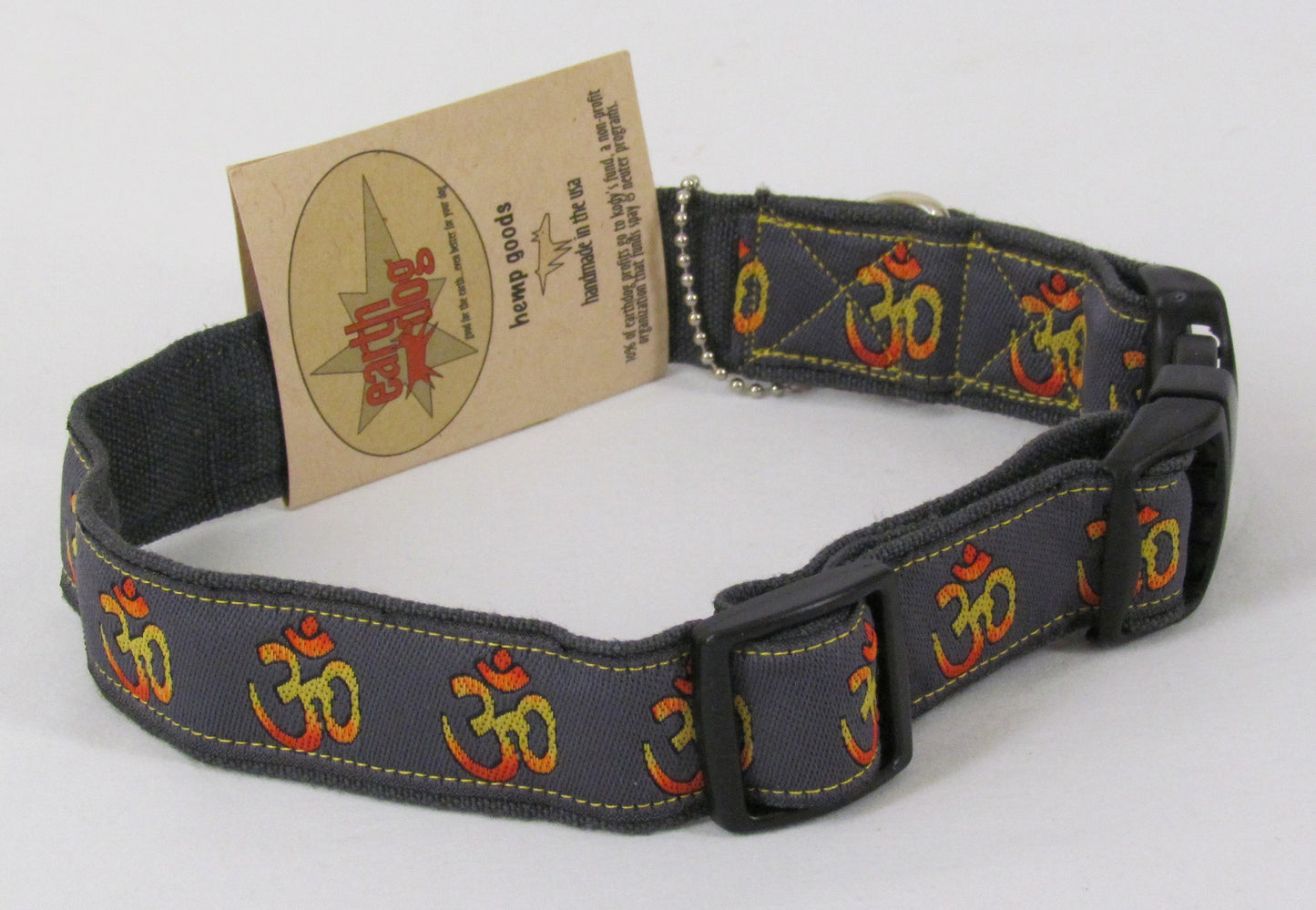 Earth dog Adjustable Hemp Pet Collar, Medium 14"-20"