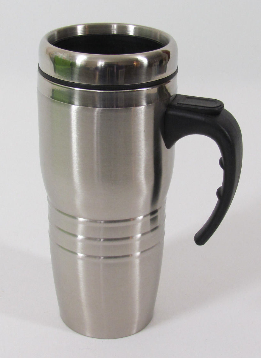 Tavel Mug, Stainless Steel, Double Walled w/Handle & Cap
