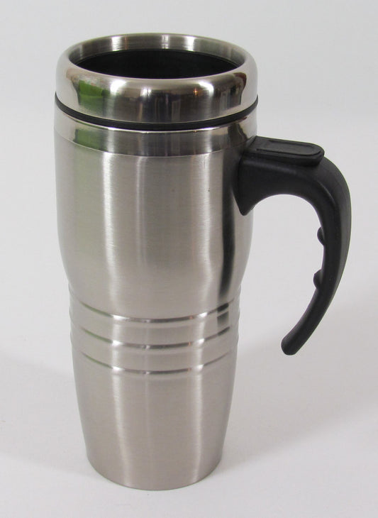 Tavel Mug, Stainless Steel, Double Walled w/Handle & Cap
