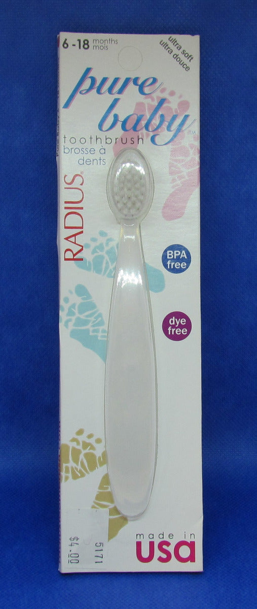 Radius Pure Baby Toothbrush, Ultra Soft, 6-18 Month