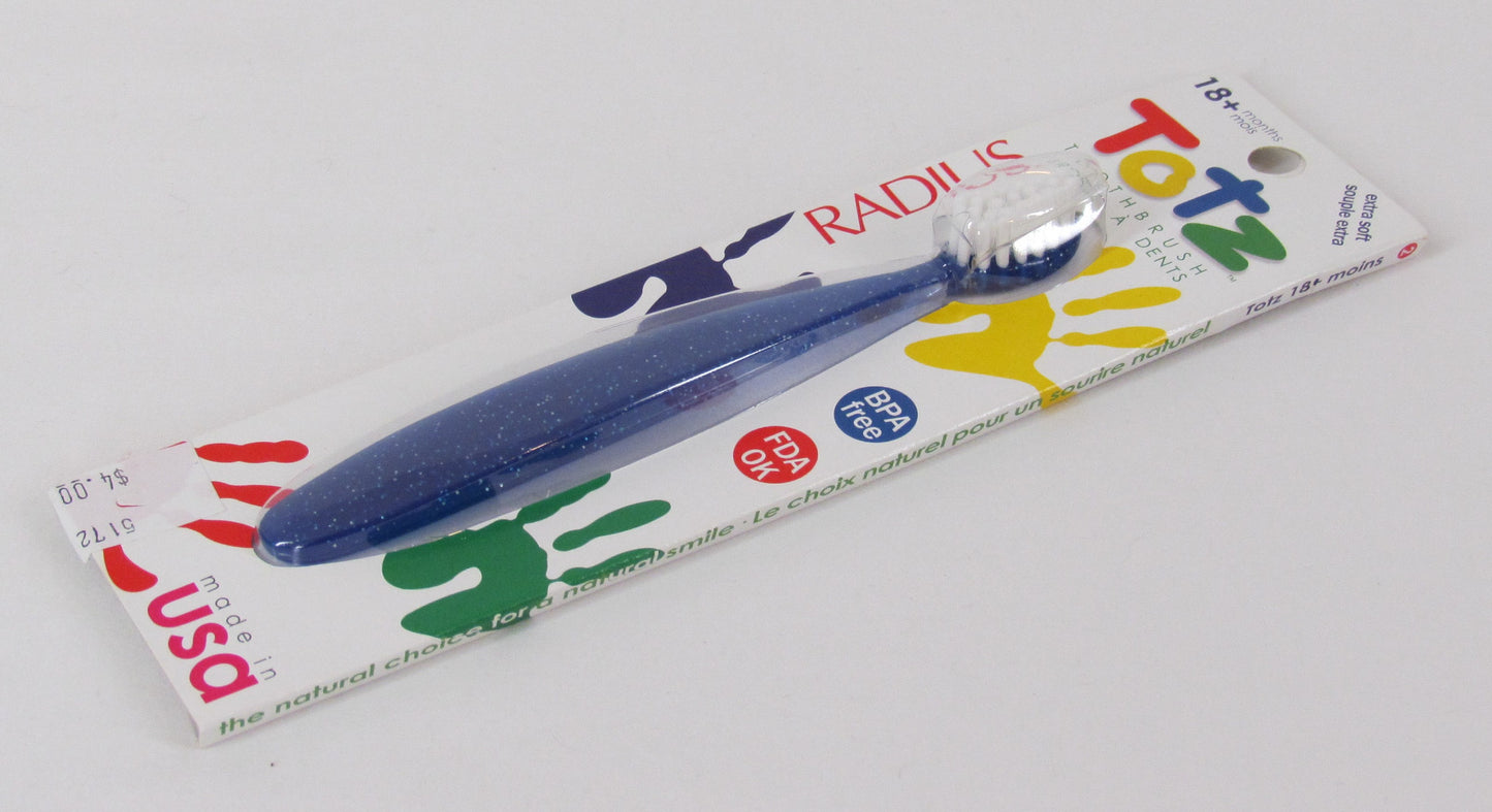 Radius Totz Toothbrush, Extra Soft, 18+ Months, Blue
