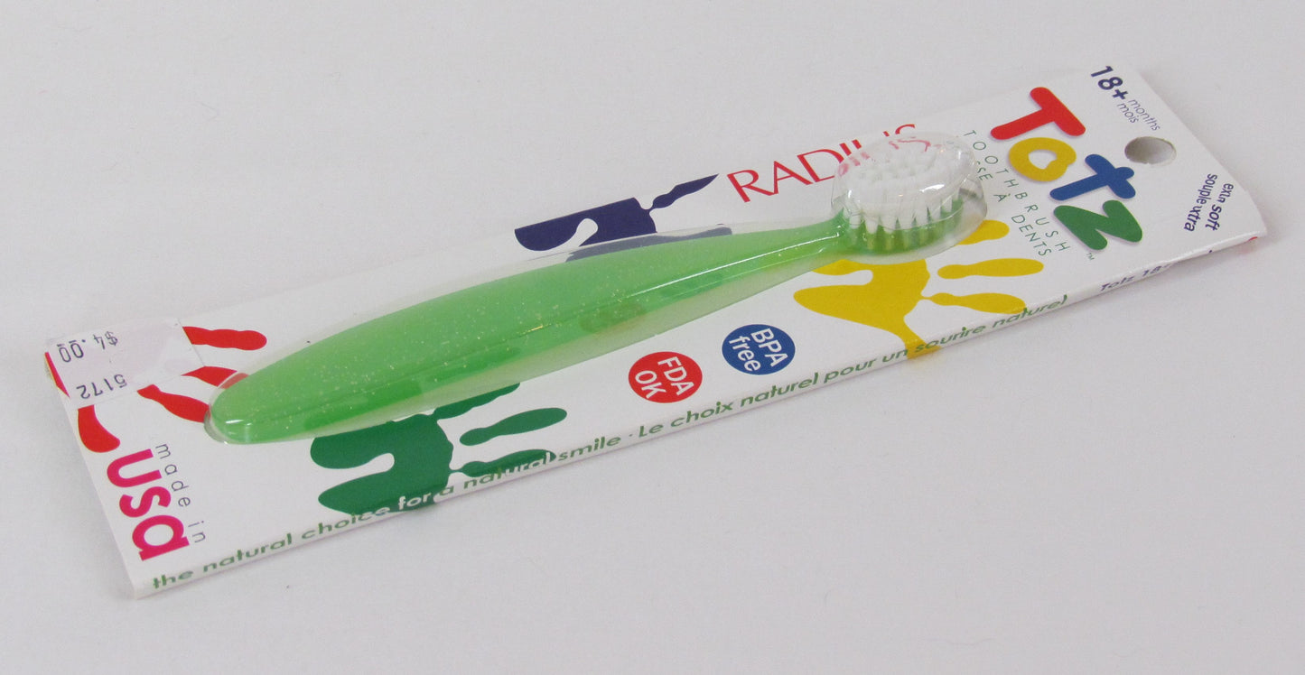 Radius Totz Toothbrush, Extra Soft, 18+ Months, Green