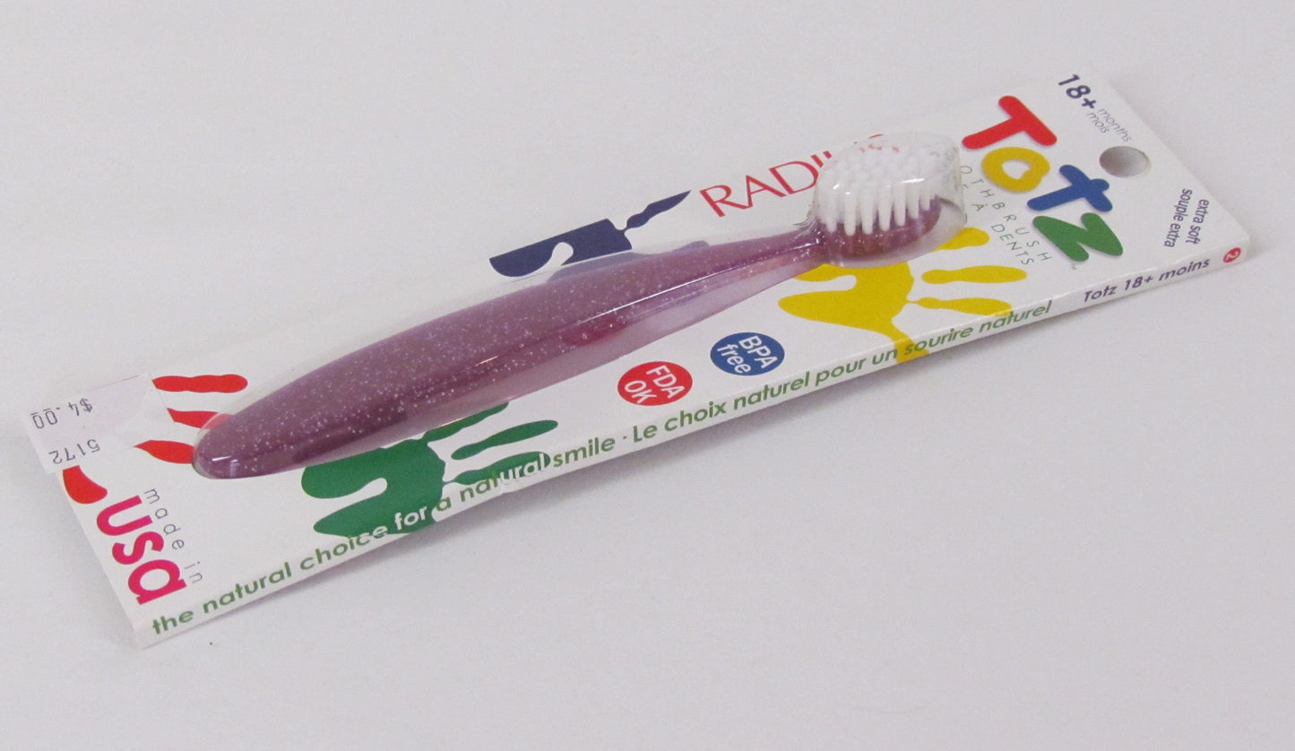 Radius Totz Toothbrush, Extra Soft, 18+ Months, Purple