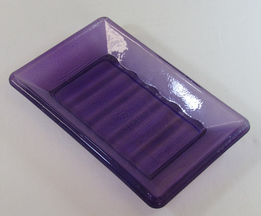 Recycled Glass Soap Dish - Lavender