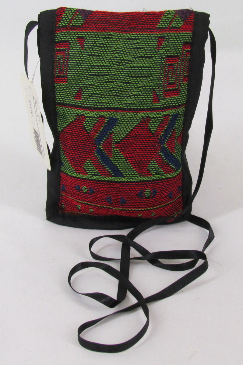 Small Purse-Hand Woven in Ecuador-Maroon, green, Gold