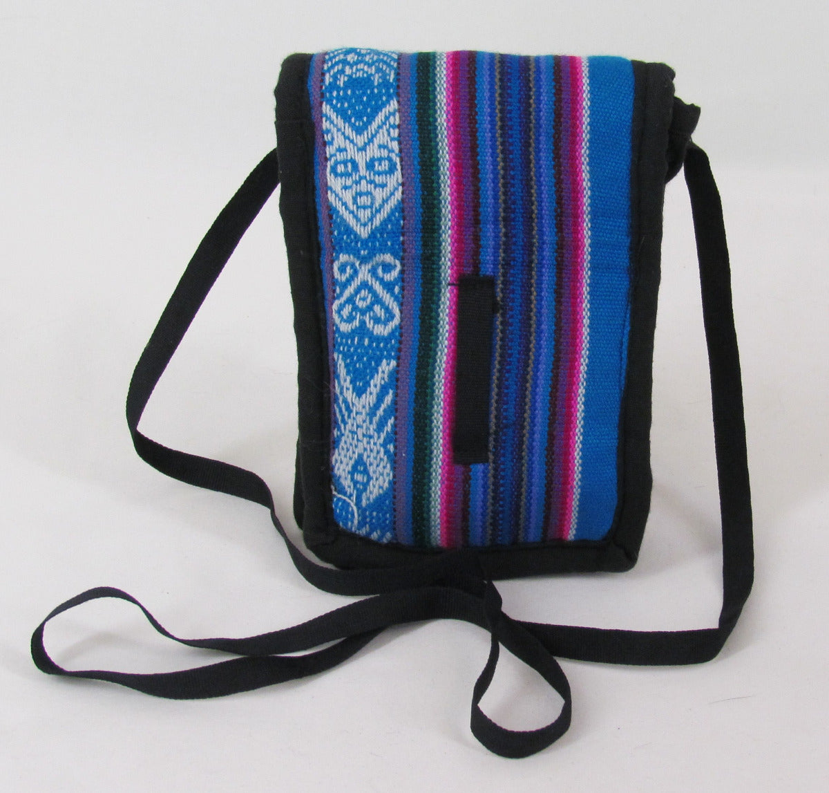 Small Purse-Ecuadorean front, Blue, Pink, White back w/belt loop