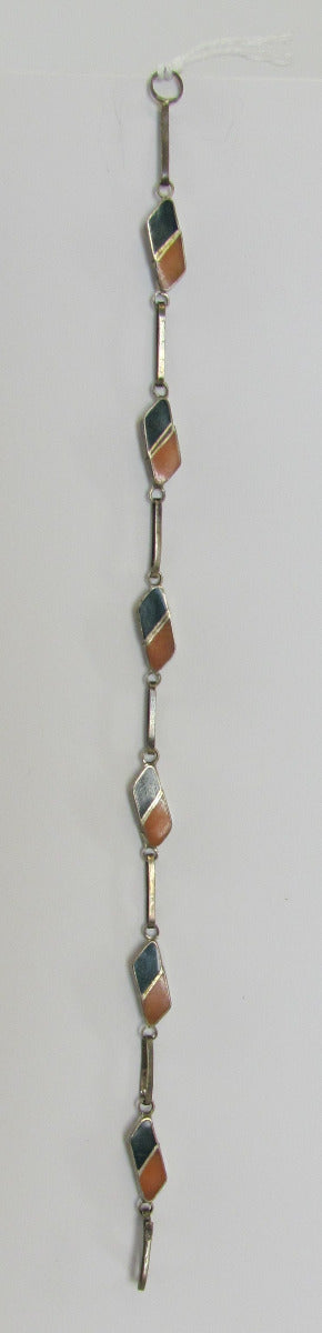 Silver/Stone Cloisonne Bracelet