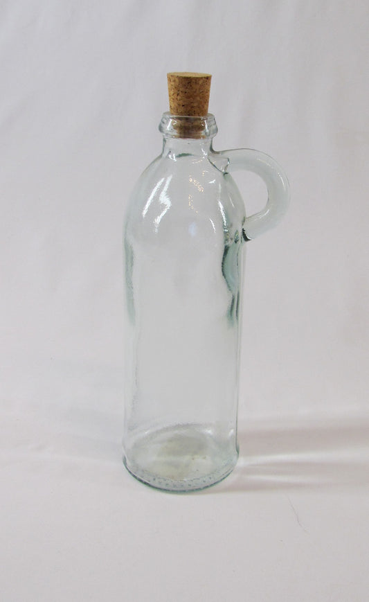 Peasant Bottle, 100% Recycled Glass, Clear (green tint), Cork Stopper