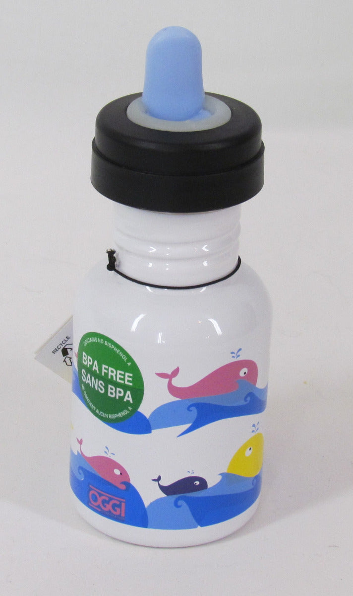OGGI Stainless Steel Sippy Bottle, Whales