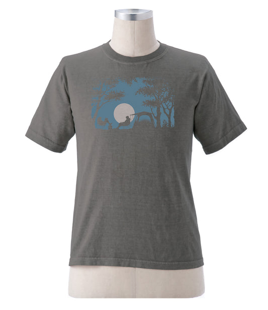 Earth Creations Short Sleeve T “Camping Scene”, Charcoal