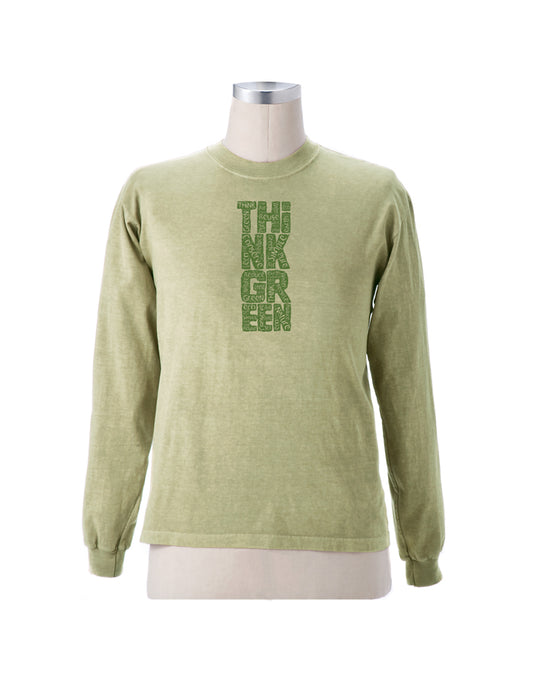 Earth Creations Long Sleeve T “Think Green”, Jade, Small