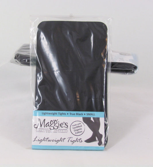 Maggie's Lightweight Organic Cotton Tights-True Black, Small