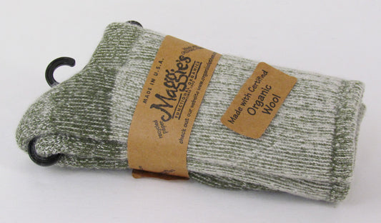 Maggie's Organic Wool Socks-Killington Mountain Hiker, Olive 9-11