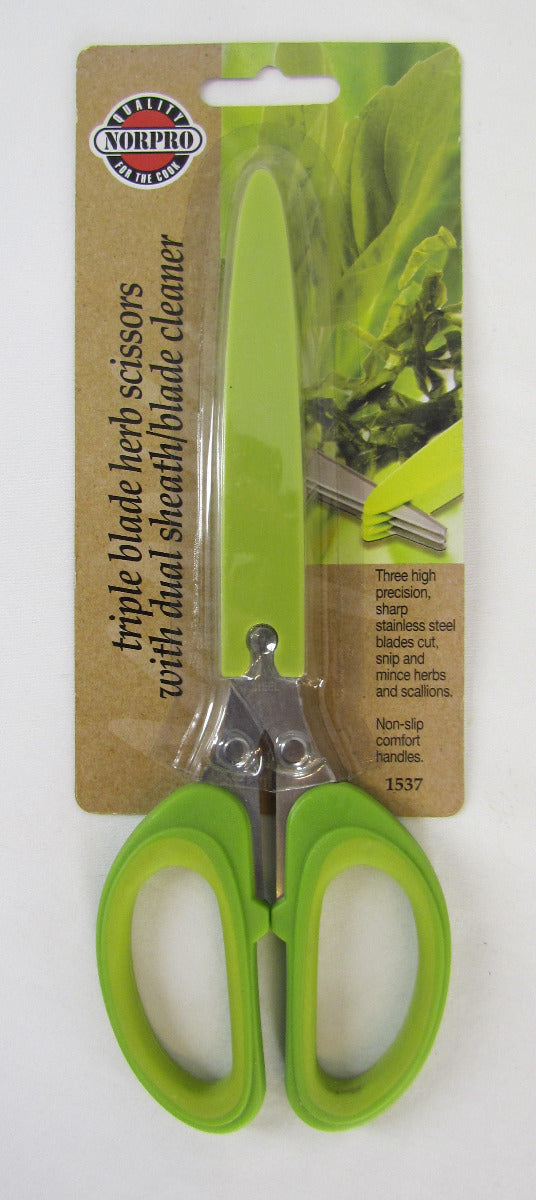 Norpro Triple Blade Herb Scissors with dual sheath/blade cleaner