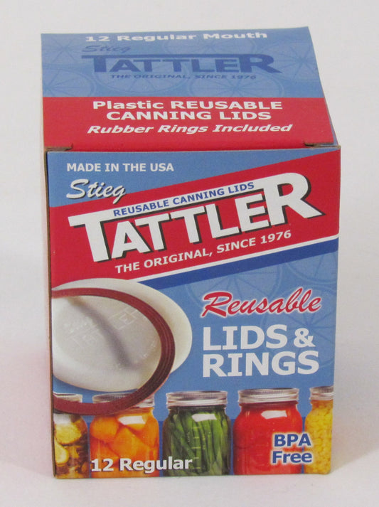 Tattler Reusable Canning Lids & Rings, 12 Regular
