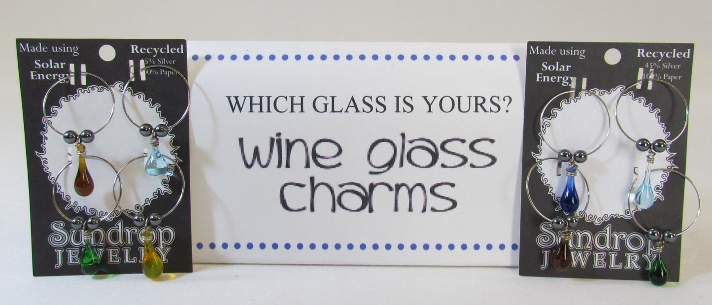 Sundrop Jewelry Wine Glass ID Charms, Set of 4