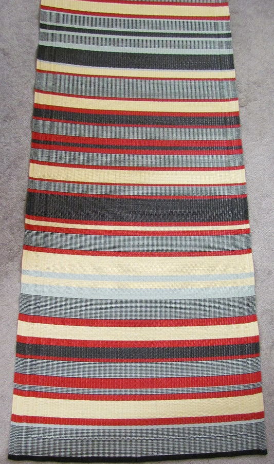 Mad Mats Rugs 30" x 96" Runner, Stripes, Black/White/Red