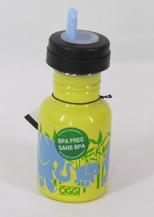 OGGI Stainless Steel Sippy Bottle, Elephants