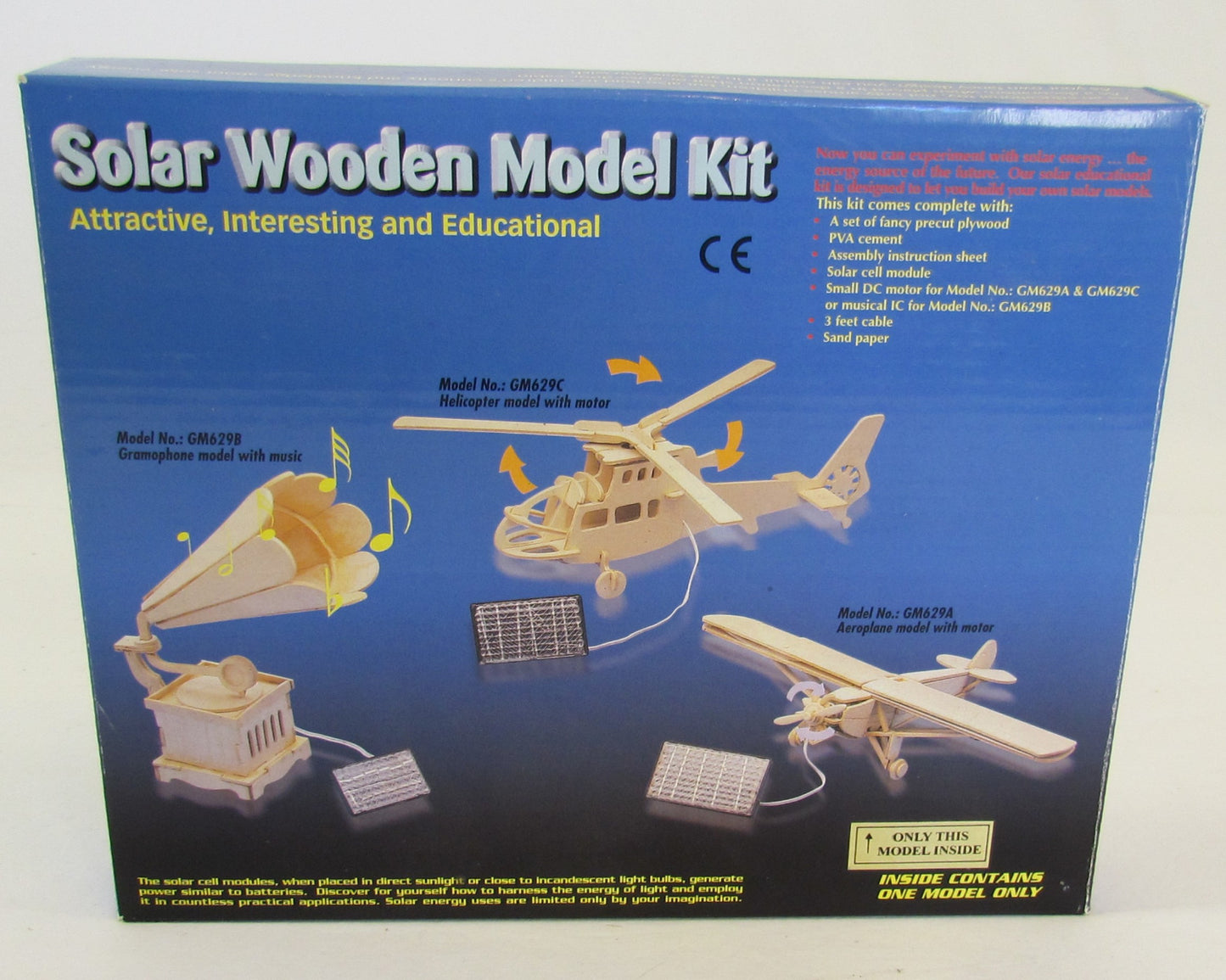 Solar Wooden Model Kit – Aeroplane
