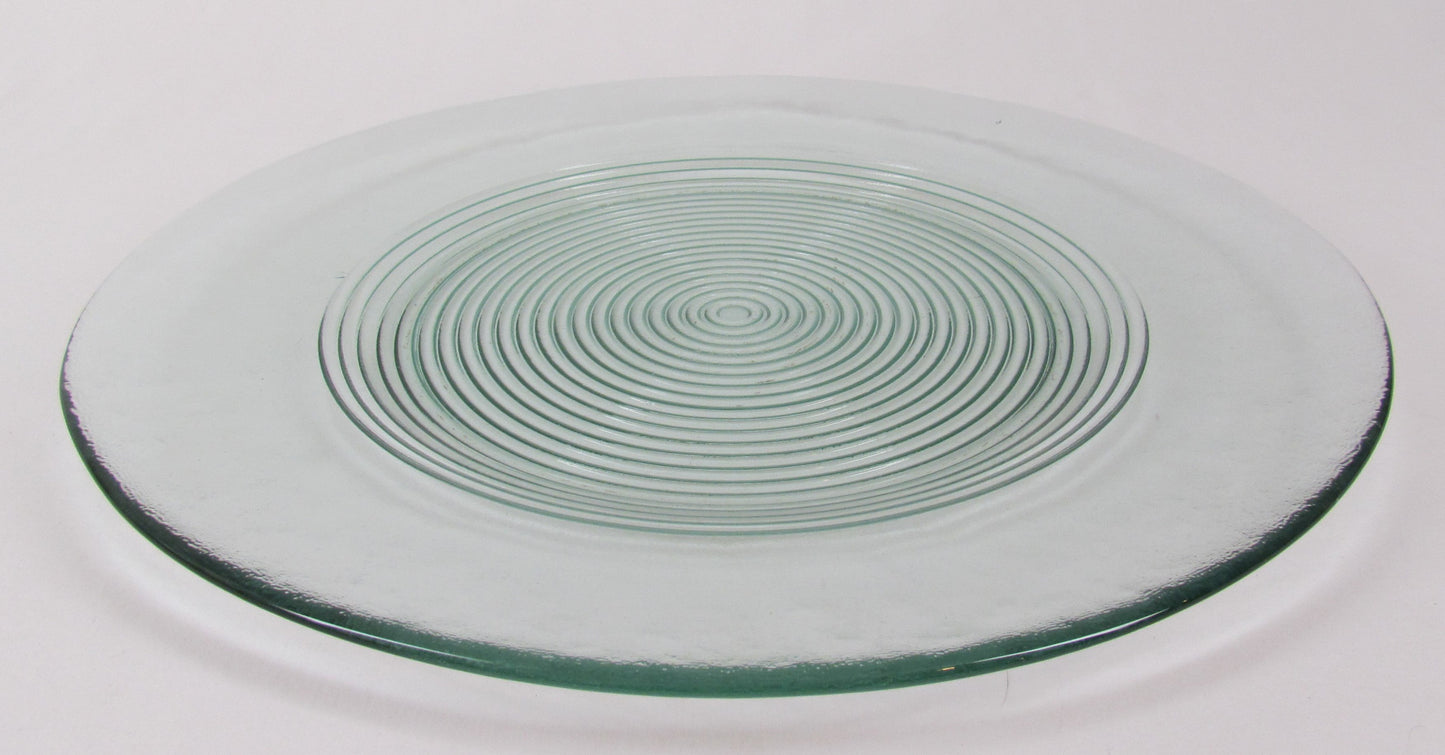 Platter “Rings” Recycled Glass, 13” dia.