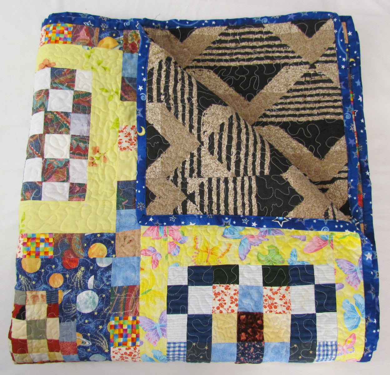 Planets & Butterflies Quilt, Twin-Queen
